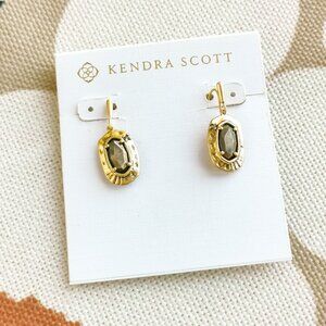 Kendra Scott Anna Earrings Vintage Gold Black Pyrite